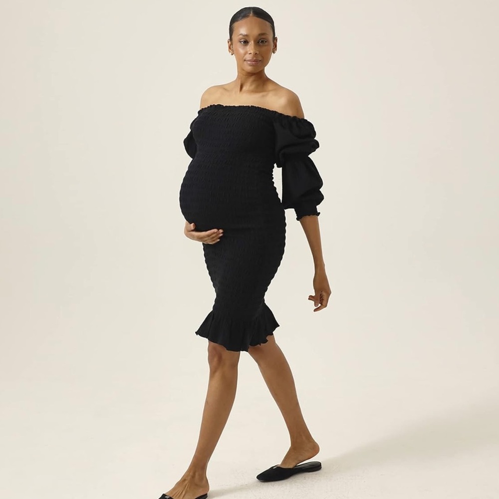 NOTHING FITS BUT Women's Soft Cotton Dress Stretchy Ichika Maternity Dress